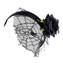 Flower Headband With Veil Floral Spider Headpiece Hair Garland Fancy Dress