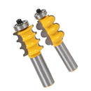 2 x  Wood Door Router Bits - 1-3/8 inch H Triple Bead 1/2 inch Shank Woodworking