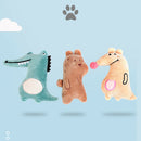 3pcs Mini Cat Teeth Grinding Catnip Toys Plush Bear Crocodile Kangaroo Funny