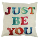 Christmas Decorative Cushion English Words Letters Linen Pillow Throw Case  V9K2