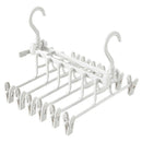 12 Clips Clothes Hanger Drying Pants Rack Wardrobe Folding Hook Trousers Holder