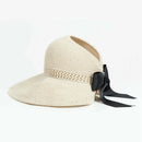 Fashion Bow Sun Hats Women Ponytail Sun Cap Ribbon Knitted Raffia Hat For W J8H7