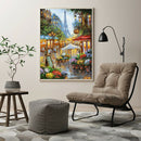 Painting By Numbers Kit DIY Street Tower Canvas Oil Picture Wall Artwork