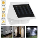 4 LED Fence Lamp Solar Powered Plastic Stair Wall Light Outdoor Garden Courtyard