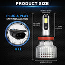 2Pcs H11 Led Headlight Bulbs Automotive Headlamp Conversion Kit Replacement
