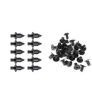 Black 50x Rivet Clip Retainers Nylon+30x Inner Fender Rivet Fastener Clips