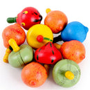 Wooden Spinning Tops Colorful Fruit Mushroom Gyroscope Kids Gift T uxTOCA