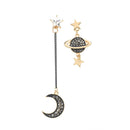 Fashion Star Moon Drop Earrings Asymmetric Universe Planet Long Dangle Earrings