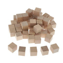 50pcs Blank Wooden Cubes Unfinished Wood Blocks for Art Crafts and Carving
