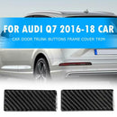 2pcs Carbon Fiber Rear Door Armrest Ashtray Cover Trim for Audi Q7 SQ7 4M 16-19
