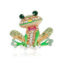 Cartoon Frog Rhinestone Brooch Clothes Lapel Jacket Enamel Badges Ornaments