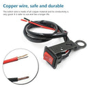 Universal Motorcycle Refit Black LED Light Flameout Switch with Wire Harnes M4V2