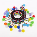 2pcs Pom Pom Ball Tassel Fringe Trim Jacquard Ribbon Sewing Appliques Craft