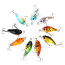 5pcs Fishing Lures Crankbaits Treble Hooks Randomly Baits Tackle Bass Minno Gw