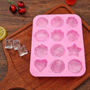 12 Shapes Silicone Mooncake Mold Handmade Soap Mould Cake Decorating Tools