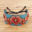 Fashion Bracelet Flower Jewelry Women Cuff Bracelets Handmade Loom Woven Bo