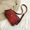 Serpentine Women Shoulder Bag Leather Flap Square Crossbody Handbags (Red)