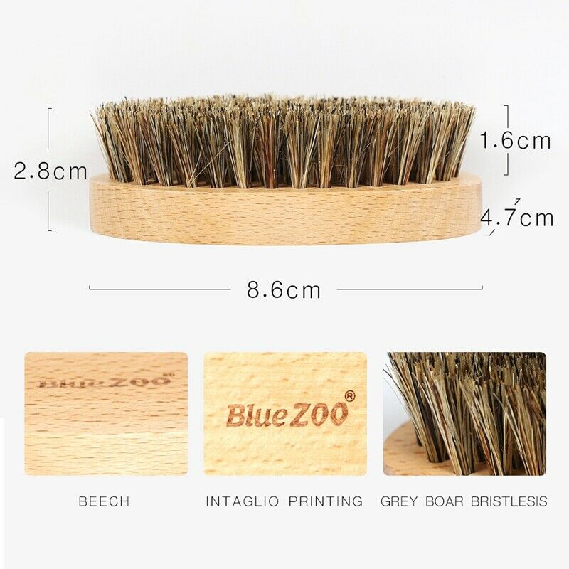Bluezoo Men'S Beard Brush Boar Bristle Shaving Brush Male Facial Beard Clea P7E6