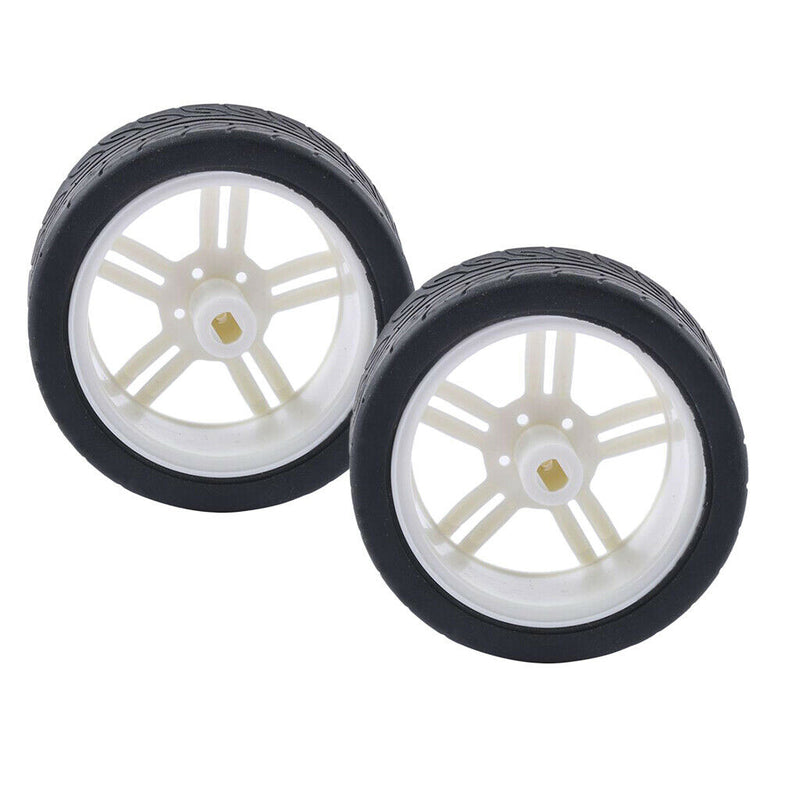 6x Smart Rubber Tire TT Motor Car Wheel For Robot Car RC