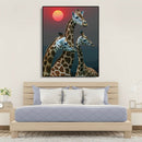 Painting By Numbers Kit DIY Giraffe Sun Hand Painted Canvas Oil Art Picture