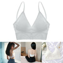 2 Pcs Women's V Neck Padded Bralette Seamless Comfort Bra Crop Top Sport Bra