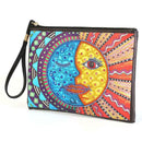 DIY Sun Moon Face Special Shaped Diamond Painting Wristlet Wallet Clutch