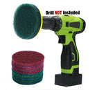 4 Inch Drill Power Brush Tile Scrubber Scouring Pads Cleaning Kit, Heavy Du