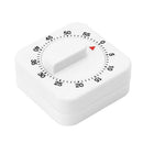 White Square 60-Minute Mechanical Timer Reminder Counting For Kitchen Novelty Hn