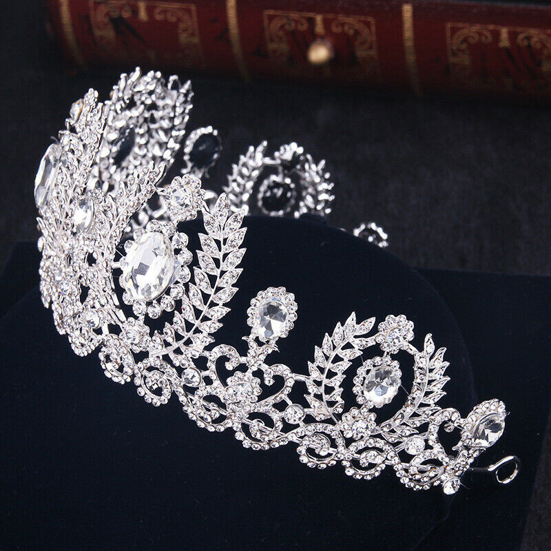 Wedding Crown Queen Headband Rhinestone Big Flower Bridal Tiara Bride Brida H6Z5