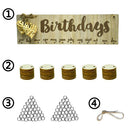 Birthday Board Reminder Plaque with Round Wooden Discs, Metal Ring, Wooden DIY