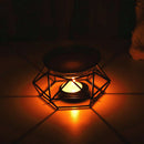 Geometry Small Tealight Candle Holders Tabletop Aritist Craft Black Metal W