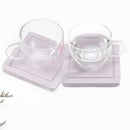 Yanqi White Drink Coasters Absorbent-White Square Coasters for Hot and Cold