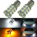 2x 1157 60SMD Dual Color Switchback White/Amber Turn Signal LED Light Bulbs 12V