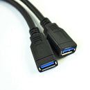 8-inch USB 3.0 20-Pin Motherboard Female to 2 Type-A Female Connectors Y-Ca