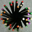 12pcs Black Pencil School Wood HB Writing Pencils With Colorful Diamond S3J1
