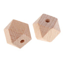 20 Pieces Natural Unpainted Beech Wood Loose Octagonal Beads for DIY Necklace