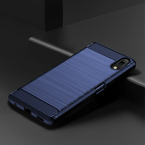 Soft TPU Phone Case Full Cover Brushed Carbon Fiber Shell for SONY Xperia L3