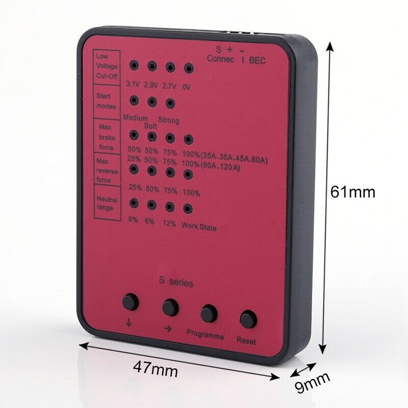 Programming Card For 45A/120A Rc Car Esc Brushless Electronic Speed Control W2M4