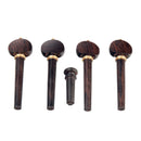 Ebony 4/4 Violin 4x Tuning Pegs Tuners with 1x Endpin Set for Violinist Luthier