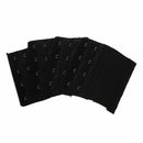 4pcs Lady Dual Row 4 Hooks Stretch Bra Strap Extenders Black L4C1