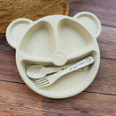 Baby bowl+spoon + fork Feeding Food Tableware Cartoon Panda Kids Dishes Bab H3A3