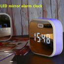 Night Light Alarm Clock, Temperature Led Mirror Clock with Voice Control Me