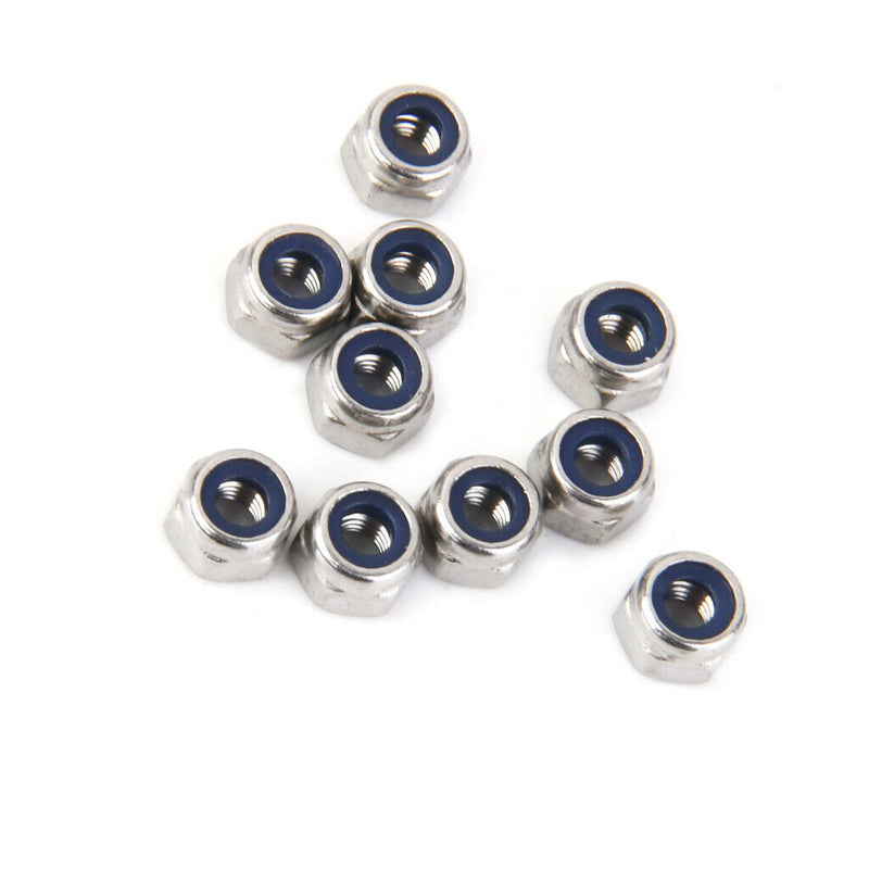 10Pcs M3 Stainless Steel Collar Insert Self-lock Nuts Bolts Screws