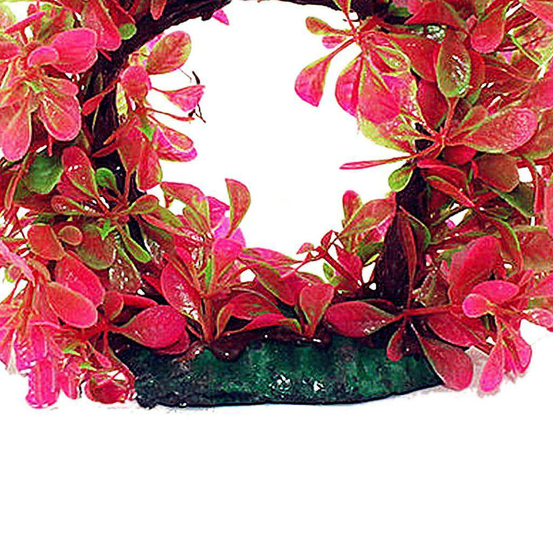 Aquarium Ornament Fish Tank Artificial Water Plant Gate Shape Decor-Red