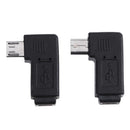 2pcs 90 Degree Mini USB Female to Micro USB Male Adapter Connector