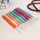 9pcs/set TPR Handle Sewing Needles Crochet Hooks DIY Weaving Knitting Tools