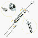 60ML 6 IN 1 Stainless Steel Condiment Spice Roast Curing Syringe with 3 Needles