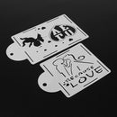 4pcs Love Cake Stencil Cake Decoration Sugar Sieve Cake Mold Stencil