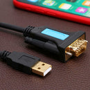 CableDeconn C0407 USB to RS232 Male to Male PL-2303 Adapter Converter Cable