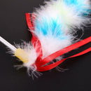 Funny Colorful Feather Tease Cats Dangle Rods Playing Pet Toys(Rose Red)